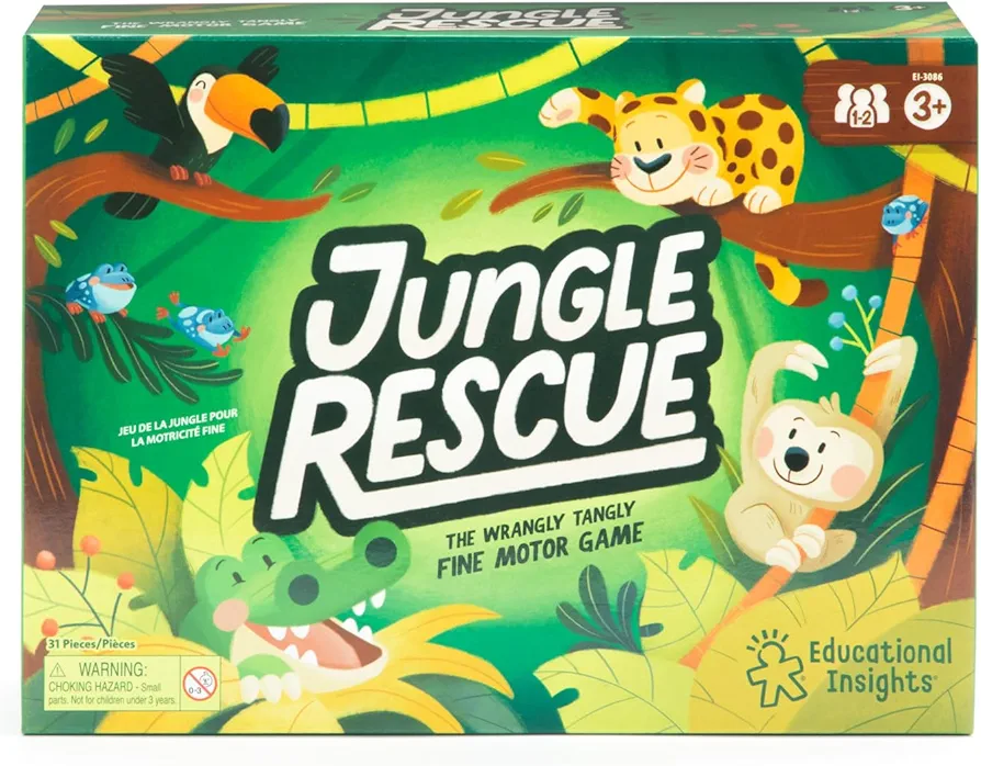 Educational Insights Jungle Rescue Game - Toddler Board Games, Fine Motor Skills Games, Gift for Ages 3+