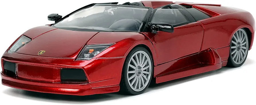 Jada Toys Hyper-Spec 1:24 Lamborghini Murcielago Roadster Die-cast Car Red, Toys for Kids and Adults