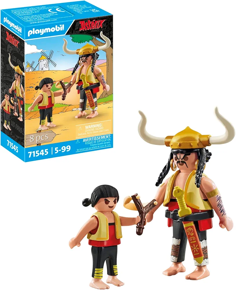 PLAYMOBIL Asterix 71545 Sopalajo de Arriérez and Torrezno and Pepe, Brave duo of the Asterix Universe, Including Sword and Slingshot, Toys for children from 5 years old
