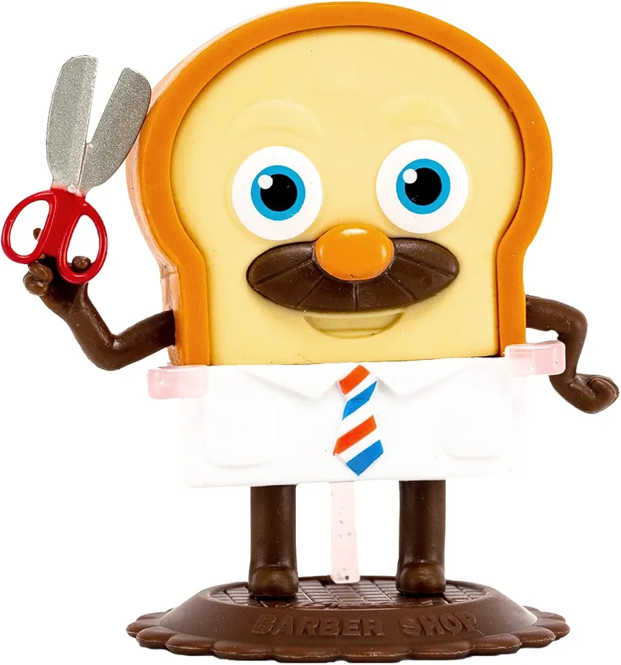 Bread Barbershop Figurine Doll (Bread), Toast Character Collectibles Toys Figures, Action Figures, Unique Home Office Decor, Birthday Holidays Boys Girls Kids, 2.6"