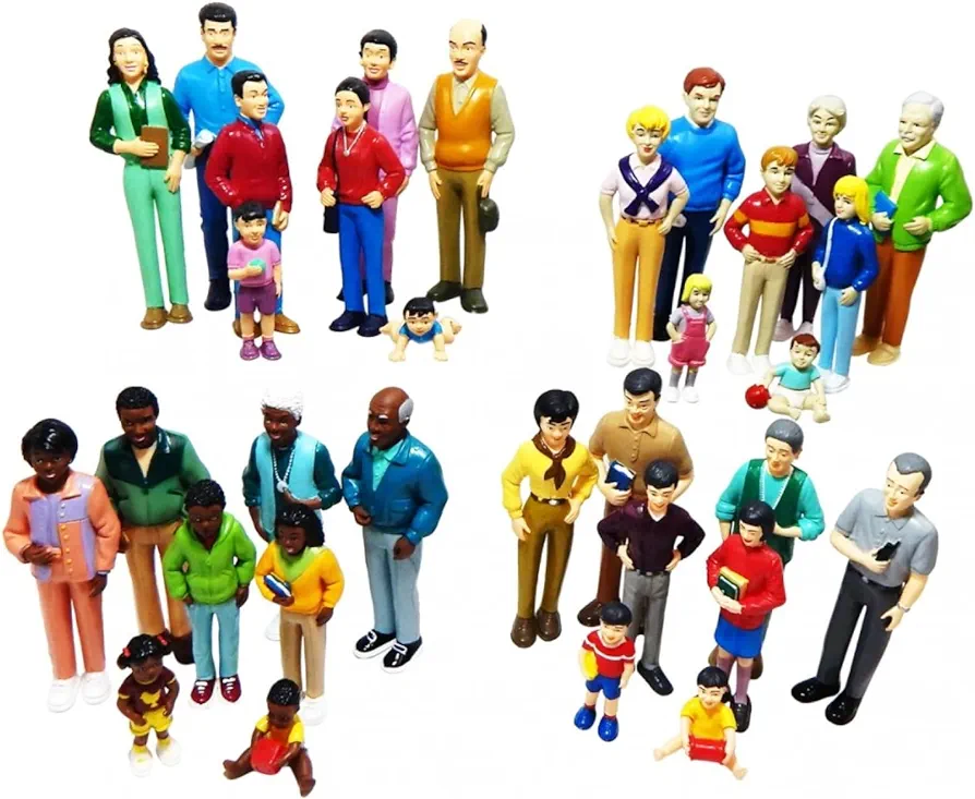 Cre8tive Minds Multi-Ethnic Pretend Play Family Set - 32 Pieces