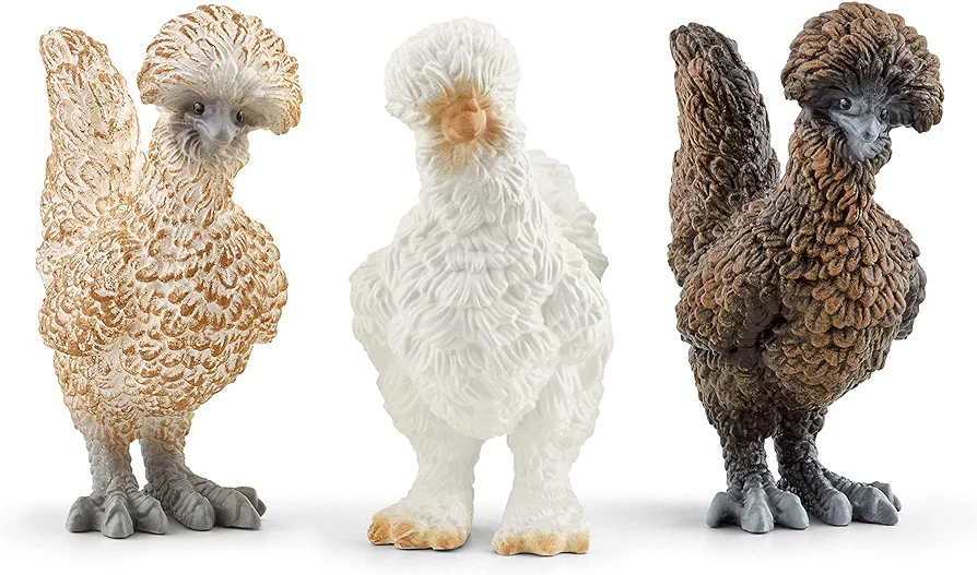 Schleich Farm World Realistic Chickens Playset - 3-Piece Farm and Barn Toy Playset with Realistic Chicken Figurines for Play Time and Imagination, for Boys and Girls, Gift for Kids Toddlers Age 3+