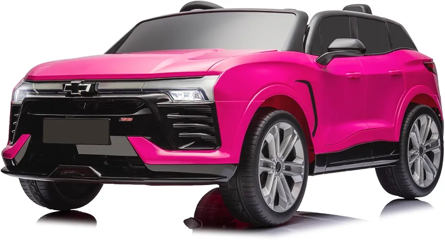 24V 2-Seater SUV Licensed Chevrolet Blazer Ride On Car Toy w/Parent Remote Control, 3 Speeds, Wireless Music, MP3 Player, Electric Car for Kids Ages 3-8, Pink