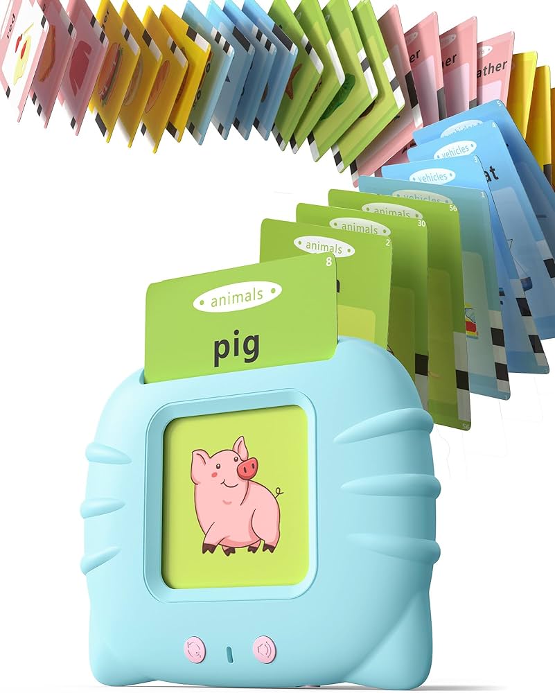 Talking Flash Cards for Toddler 1 2 3 4 Year Olds, Language Learning Toys, Pocket Speech Therapy Toys, Autism Toys, Montessori Toys with 224 Words, Children's Sensory Learning Educational Toys
