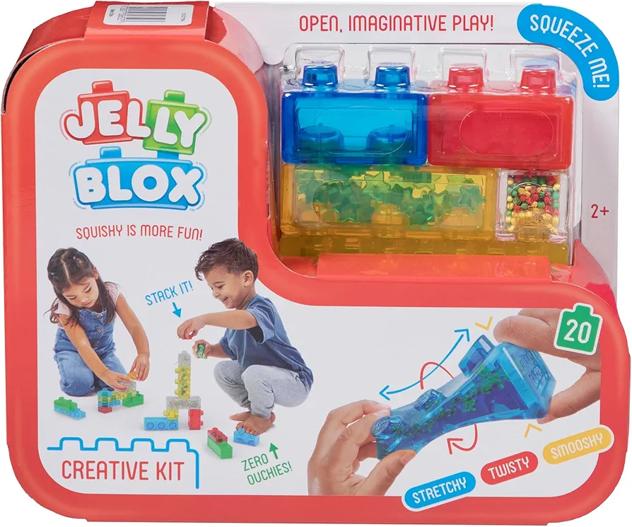 Goliath Jelly Blox Creative Kit | includes 20 Blocks | Toddler & Preschool Building Blocks Kids Can Squeeze, Stretch, Squish | Safety Tested & Ouch-Free | Tactile, Sensory Play for Ages 2+
