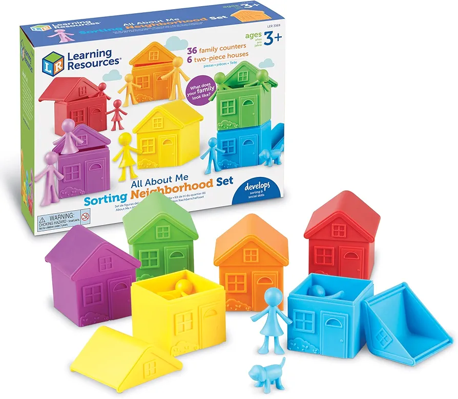 Learning Resources All About Me Sorting Neighborhood - 42 Pieces, Ages 3+ Toddler Social Emotional Toys, Fine Motor & Sorting Skills, Montessori Toys, Preschool Learning Toys